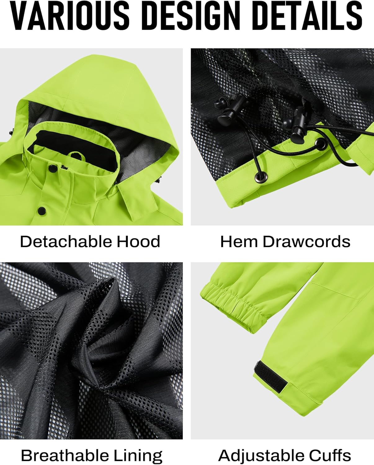 MAGCOMSEN Men's Lightweight Windbreaker Rain Jacket Raincoat with Detachable Hood for Hiking Fishing Activewear - Image 6