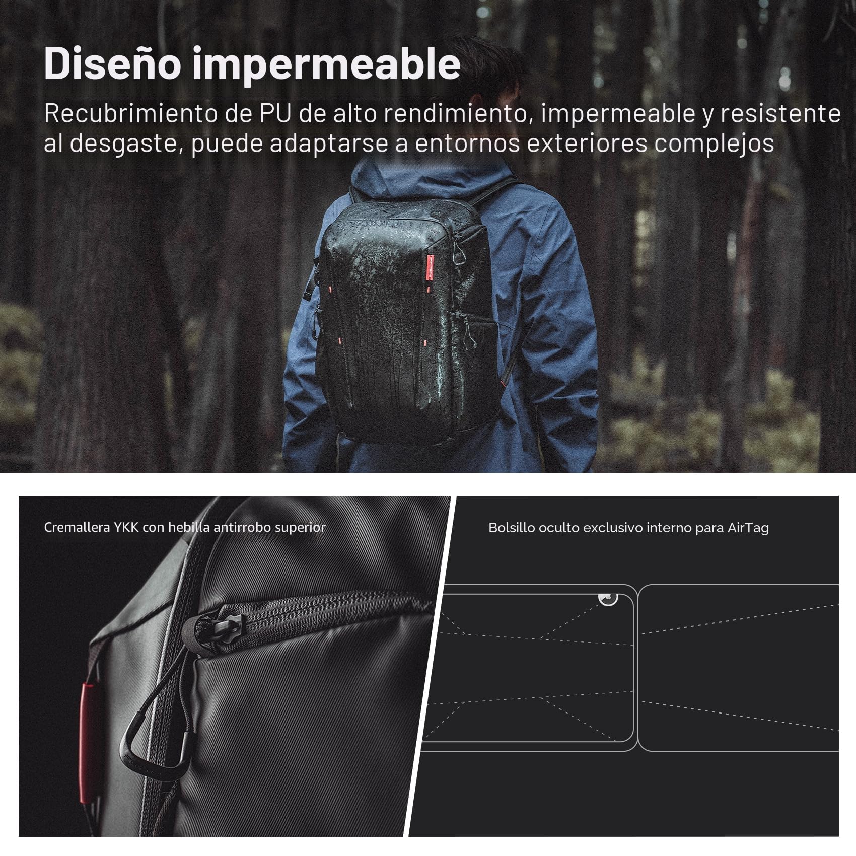 PGYTECH OneMo Lite Mochila para cámara 22L Impermeable Bolsa de cámara profesional para DJI Mavic Series Drone/DJI Mini 4 Pro/DJI Avata 2, DSLR/SLR Cámaras sin espejo, Negro