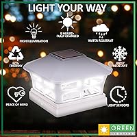 Vista 4 de GreenLighting Mission - Luces solares para tapa de poste de 5 x 5 pulgadas de PCV/vinilo para exteriores, luz solar para postes de valla
