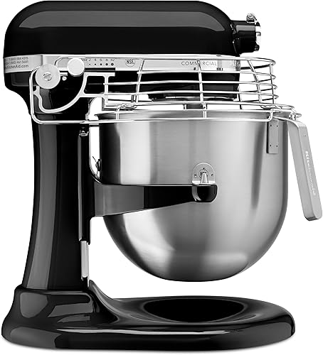 Vista 4 de KitchenAid Serie comercial de 8 cuartos de galón Bowl-Lift Stand Mixer con protector de tazón de acero inoxidable - KSMC895 Negro (Onyx Black)