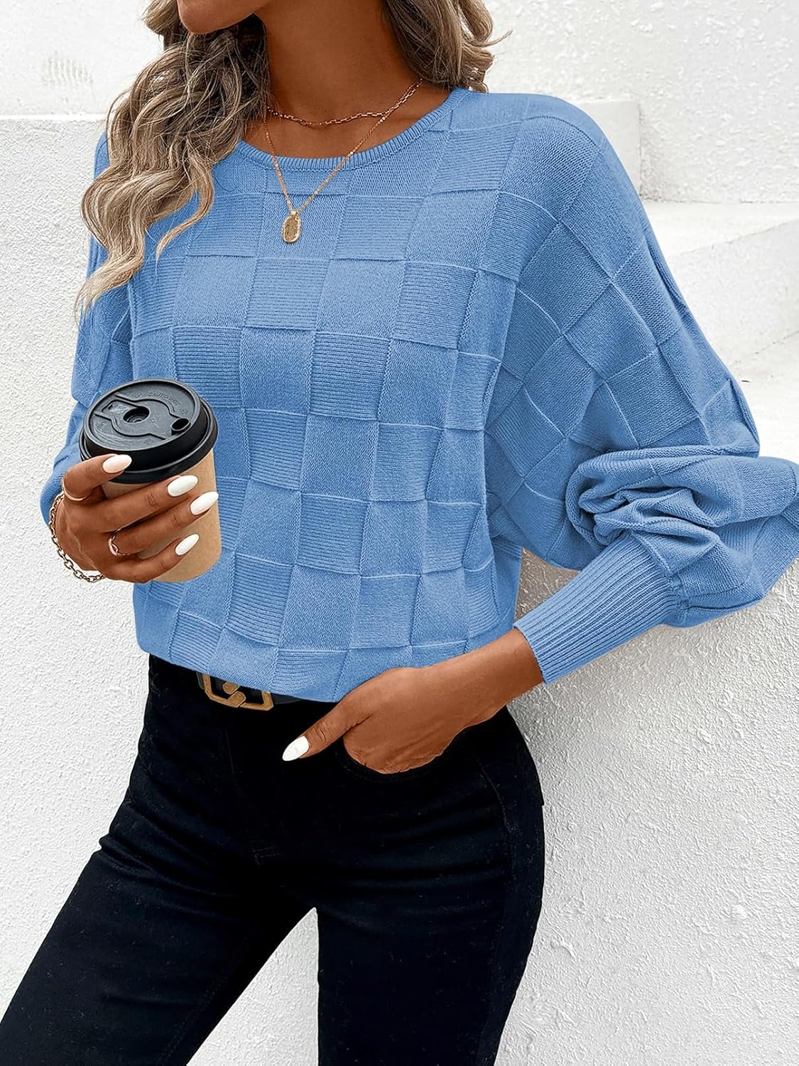 Pink Queen Women's Fall Sweaters 2025 Casual Long Batwing Sleeve Oversized Crewneck Pullover Winter Fashion Trendy Outfits - Image 7