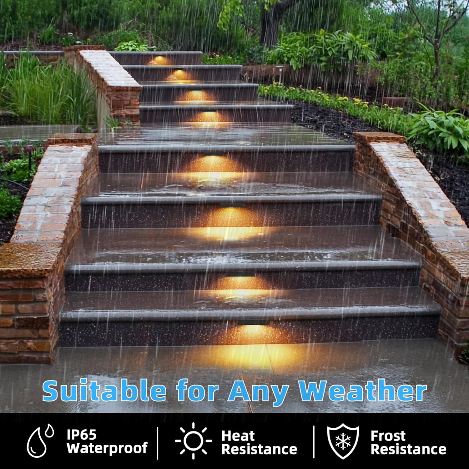 12 Pack 7 Inch Retaining Wall Lights, 5W LED Hardscape Lighting 12V AC/DC Low Voltage Step Lights Outdoor, 2700K Soft White IP65 Waterproof Landscape Lighting for Patio Walls Stairs, ETL