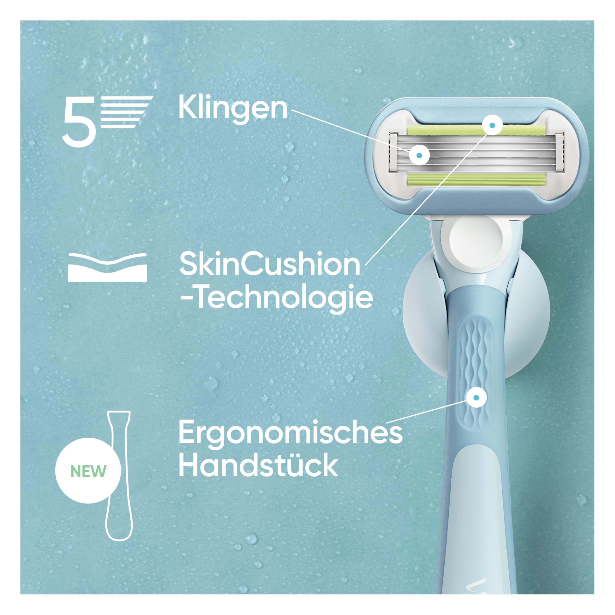 Gillette Venus Extra Smooth Rasierklingen Damen, 8 Original Ersatzklingen für Rasierer mit ihren 5 Klingen Eine Langanhaltende Rasur