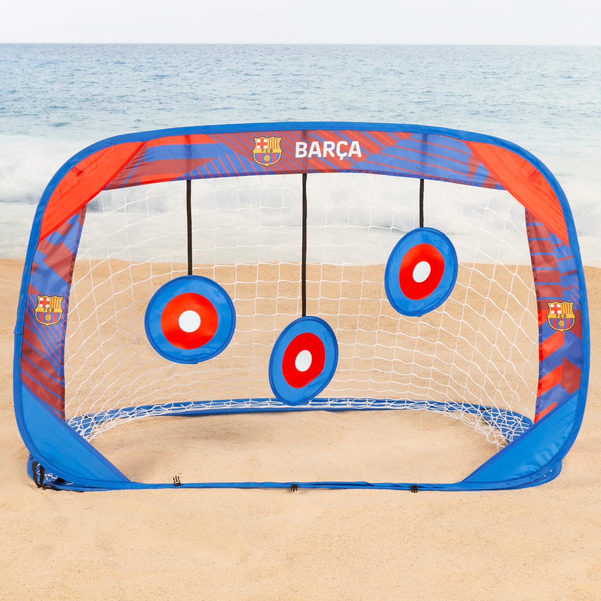 COLORBABY portería Pop-up fútbol 4 en 1, 120 x 80 x 80 cm, con dianas intercambiables, bolsa con asas