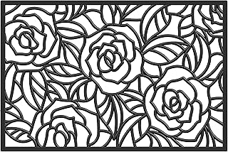 Calloway Mills AZ103762436 Black Rose Rubber Doormat, 24