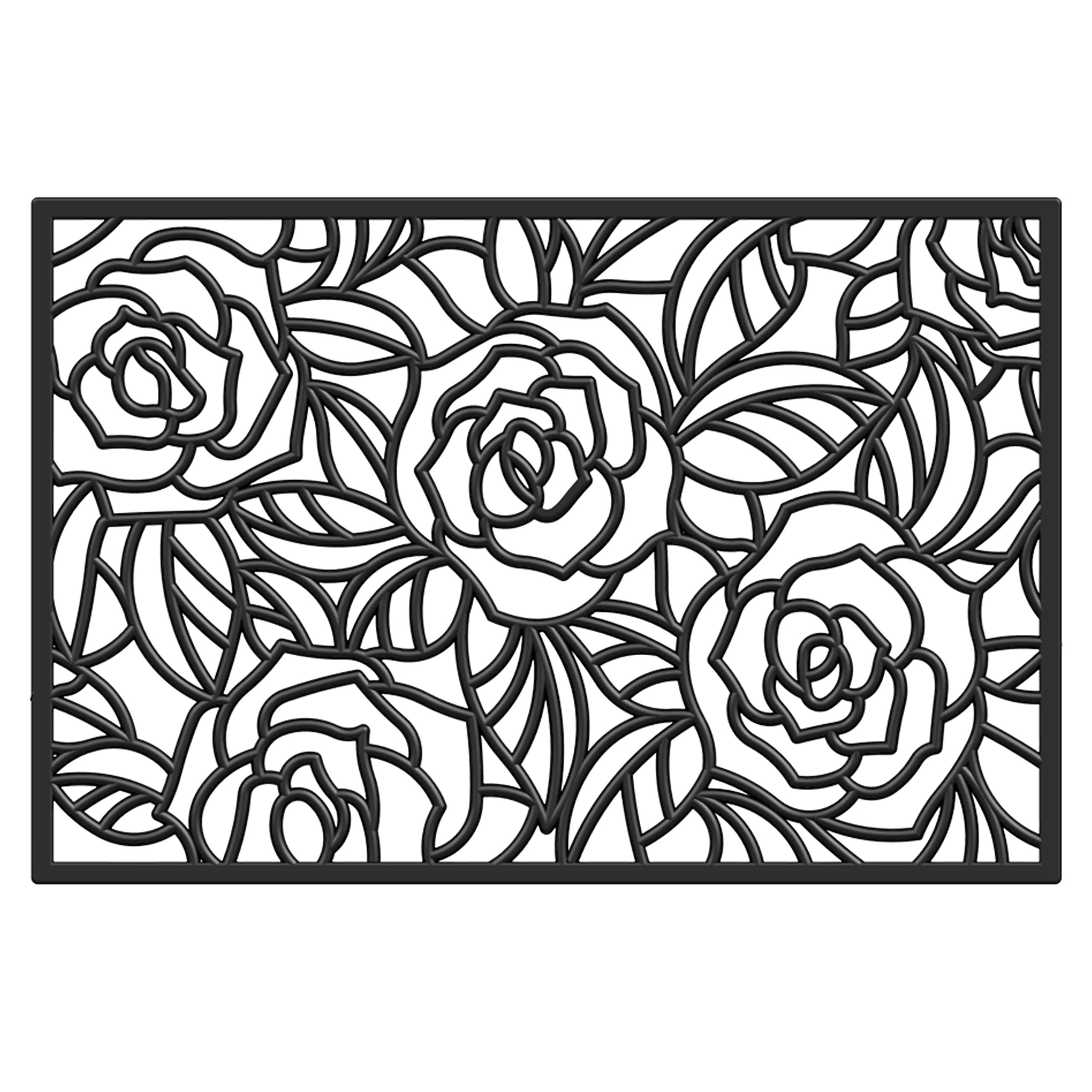 Calloway Mills AZ103761830 Black Rose Rubber Doormat, 18" x 30", Black
