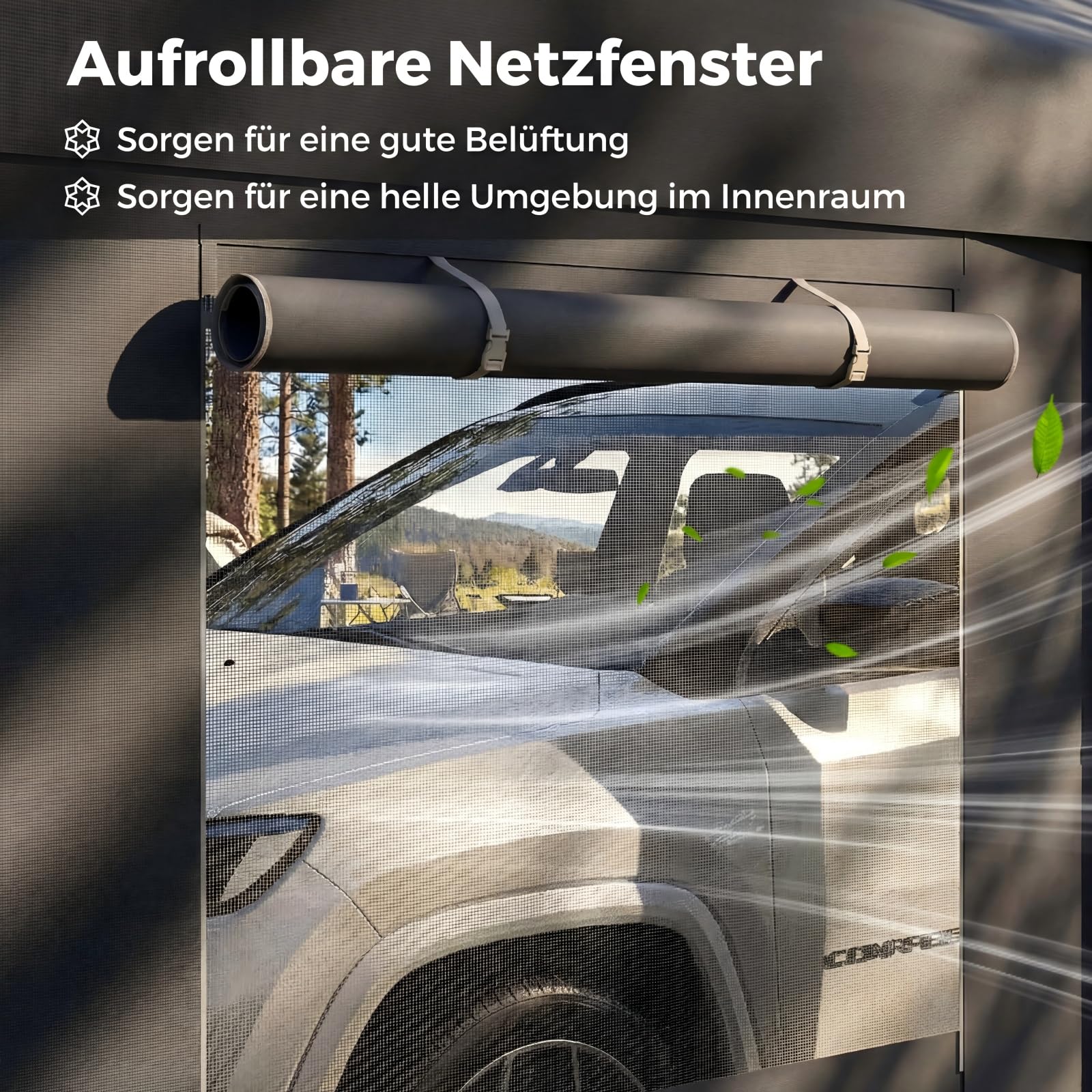 GYMAX extra großes Carport Zeltgarage, Lagerzelt mit aufrollbaren Fenstern, abnehmbaren Seitenwänden &Türen, wasserfeste PE-Plane, wetterfeste Autogarage für Auto, SUV (3.6 x 6 m,Dunkelgrau)