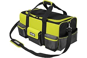 RYOBI RSSLTB1 Large Tool Bag, Deep and Rugged with Reinforced Base and Large External Pockets