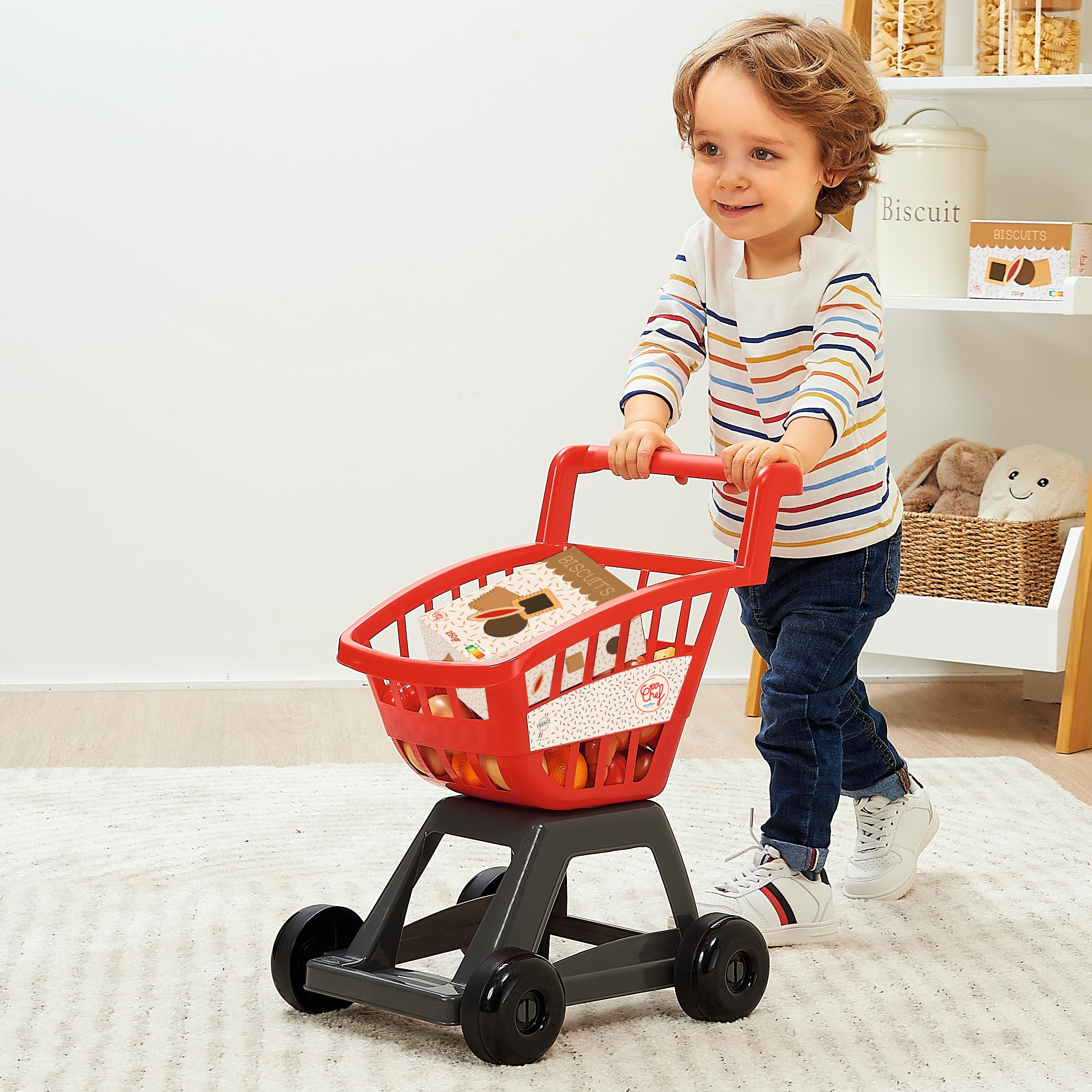 Ecoiffier - 1205 - Carrello per la Spesa per Bambini - per Fare Come i Grandi - con i Suoi Accessori - dai 18 Mesi - Giocattolo in plastica Resistente - Divertente e Pratico