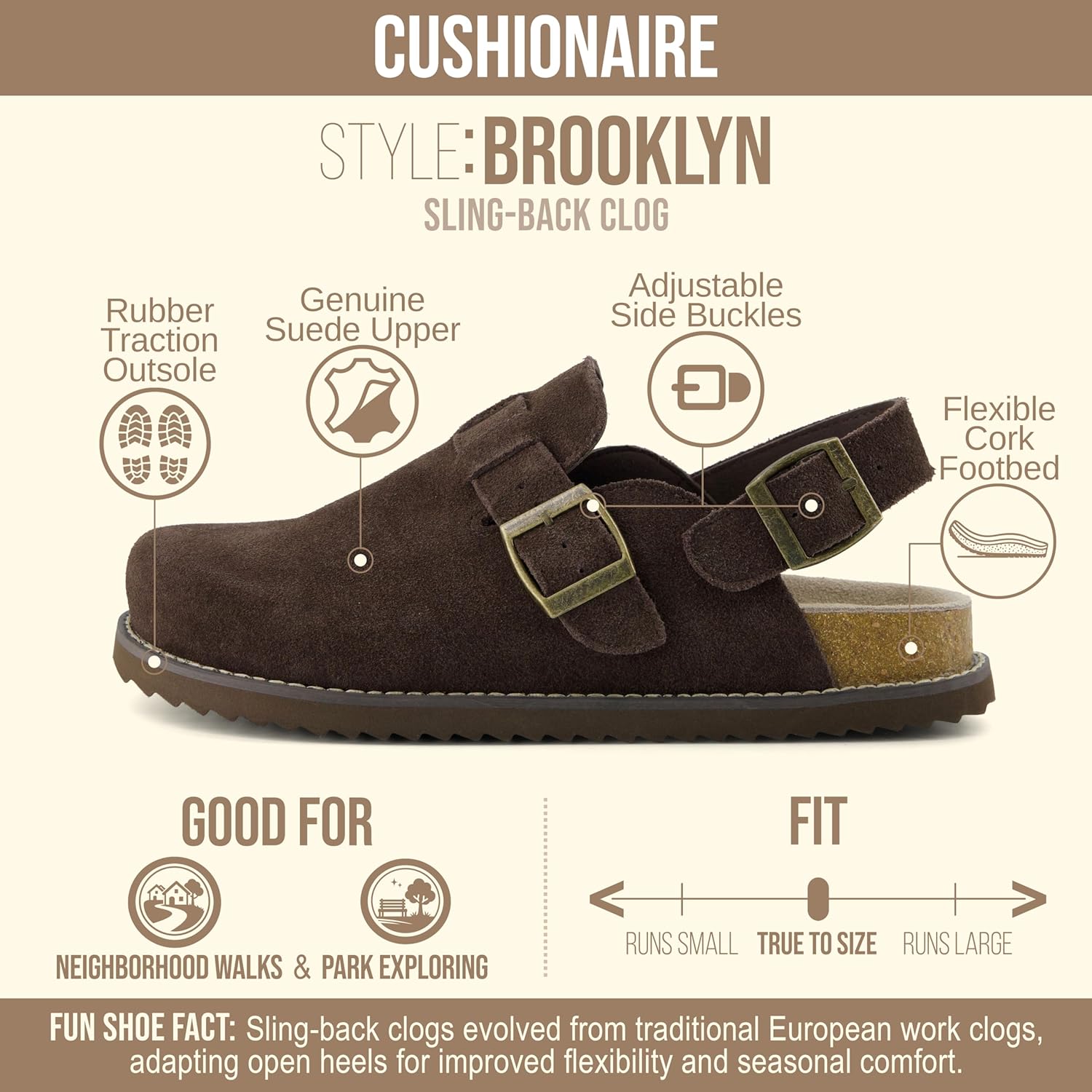 CUSHIONAIRE Brooklyn Suede Womens Slides– Comfortable Clog Mules with Adjustable Buckles – Summer Shoes for Women - Image 4