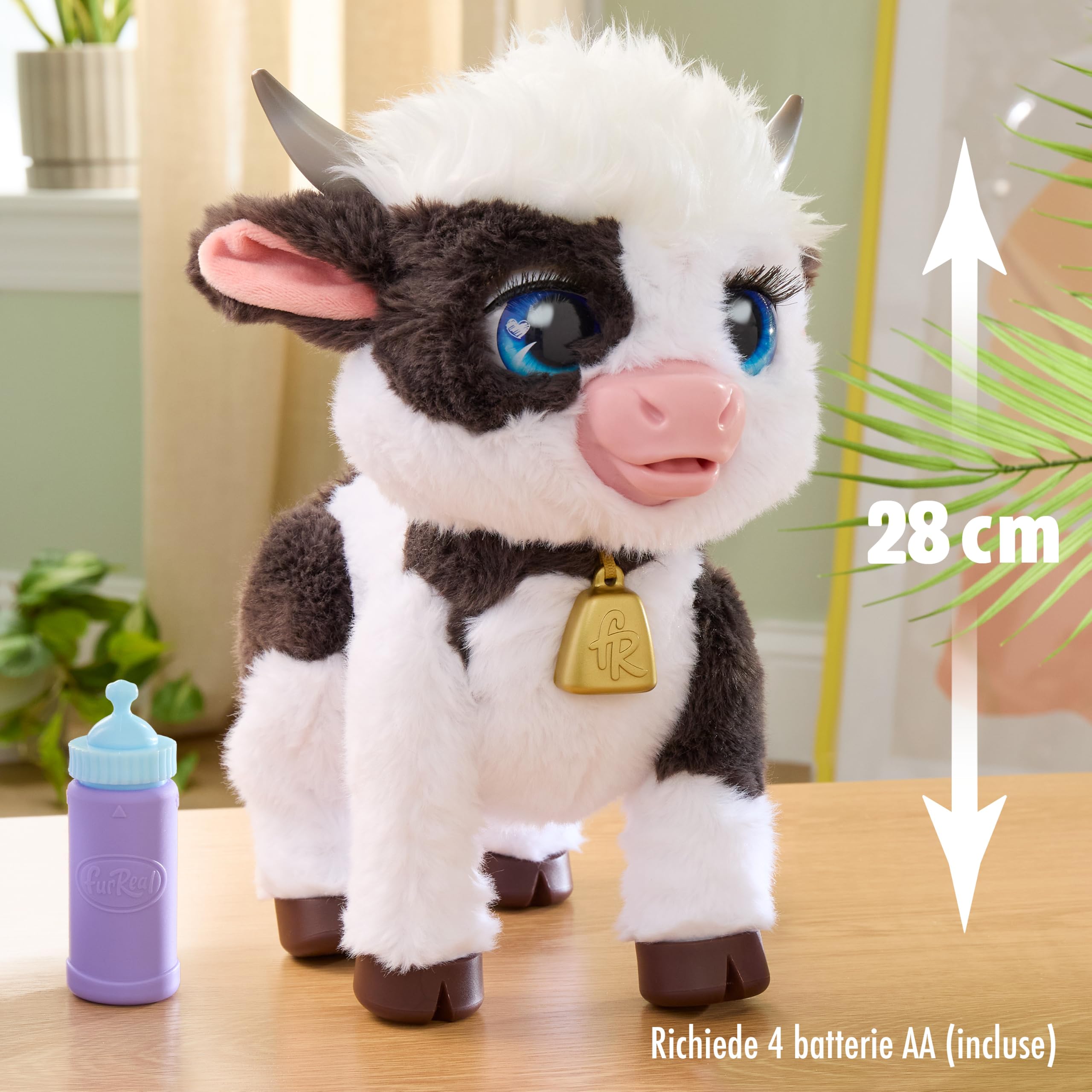 furReal Riley la mucca Feed & Follow – Peluche interattivo