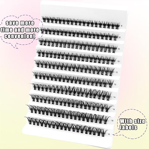 Miniatura 5 de Veleasha Kit de extensiones de pestañas, 190 unidades, pestañas individuales con unión de pestañas impermeable, sello y pinzas para pestañas, kit de