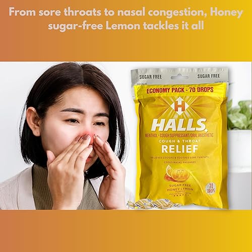 Miniatura 3 de Gotas para aliviar la tos con miel y limón sin azúcar, paquete económico, 70 gotas (1 paquete)