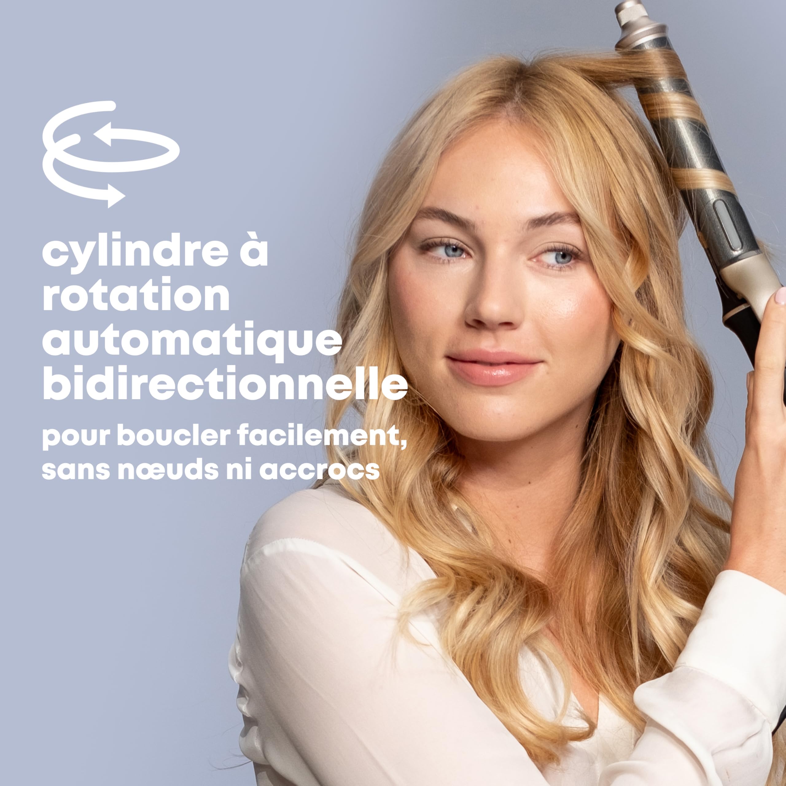 REVAMP Auto Revolve Boucleur Automatique Fer à Boucler – Boucleur à Cheveux Rotatif, Cylindre Céramique, Pour Boucles Souples et Ondulations Wavy – Fer à Boucler Automatique Professionnel