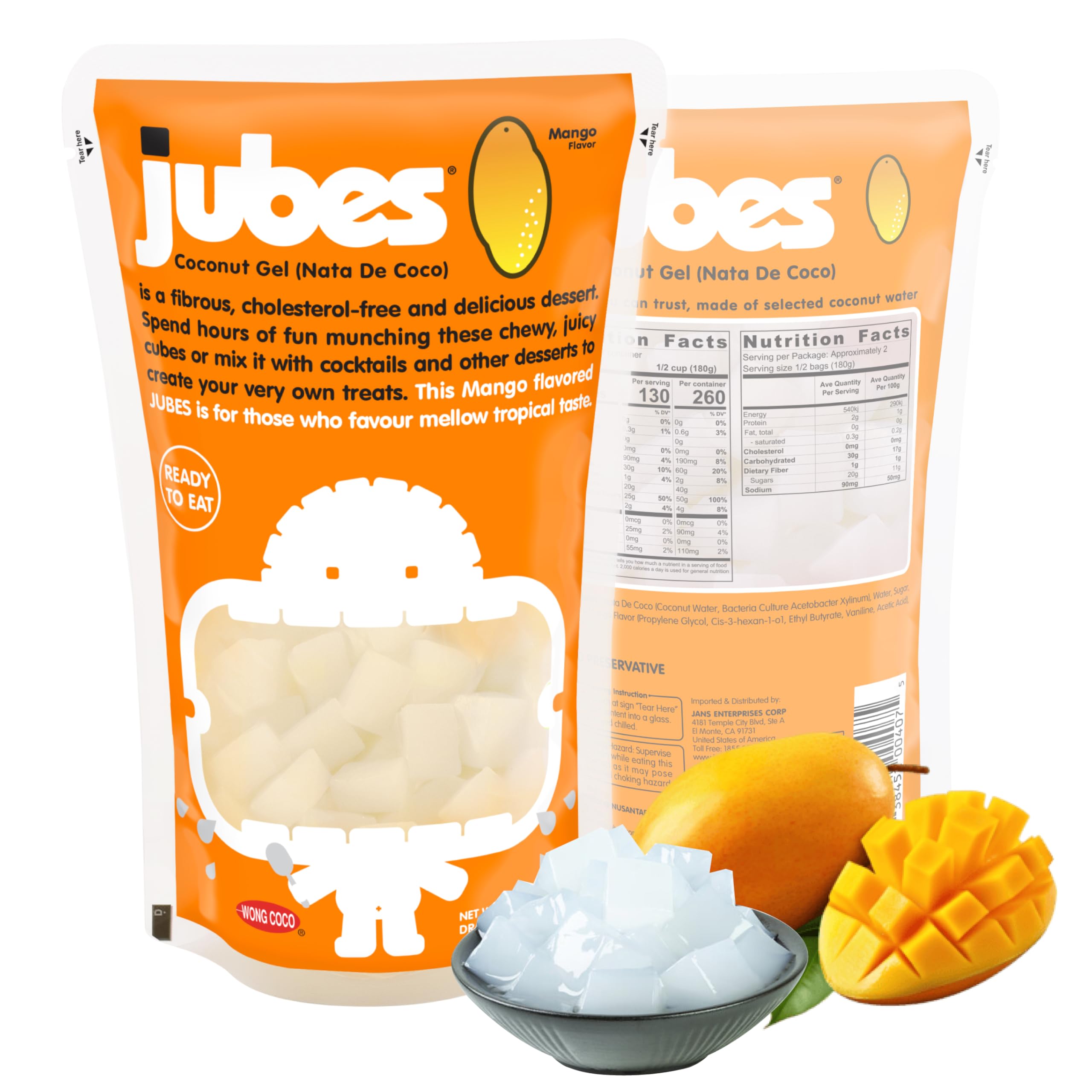 Amazon.com: Jubes Mango Nata De Coco Jelly Cubes 12.7 oz - Mango