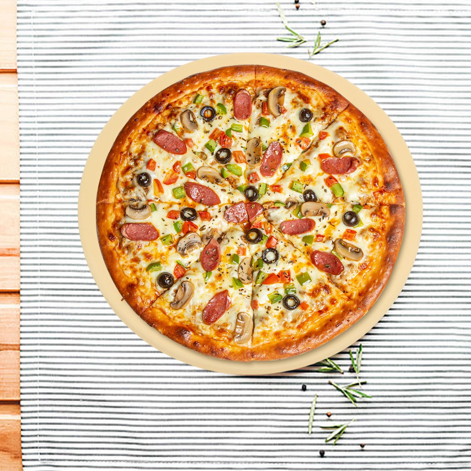 Pierre à pizza ronde 30 cm Cordiérite Pierre à pizza pour four de qualité supérieure 1 cm d'épaisseur pour tartes, pâtisseries, gâteaux, pains