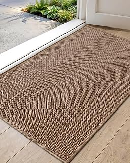 Color&Geometry Ultra Thin Indoor Door Mat 24"x36"Entrance Mat,Warm Chestnut