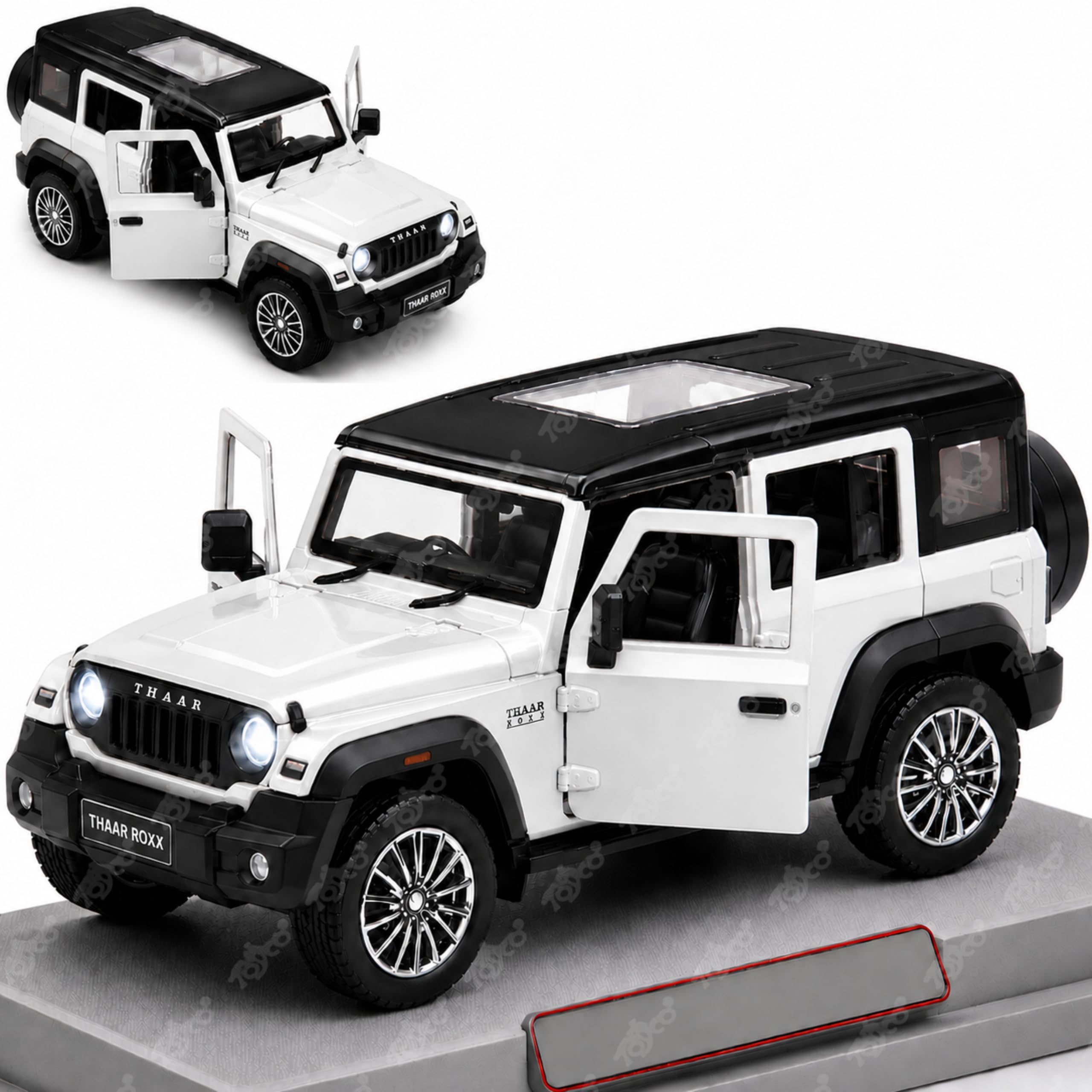 toyco® Thaar Roxx Toy Car for Kids with Lights & Sound | Pull Back SUV Action | Openable Doors | Premium ABS Jeep | 1:36 Mini Diecast Model | Safe for Boys Girls 3+ | Birthday Gift-image-43