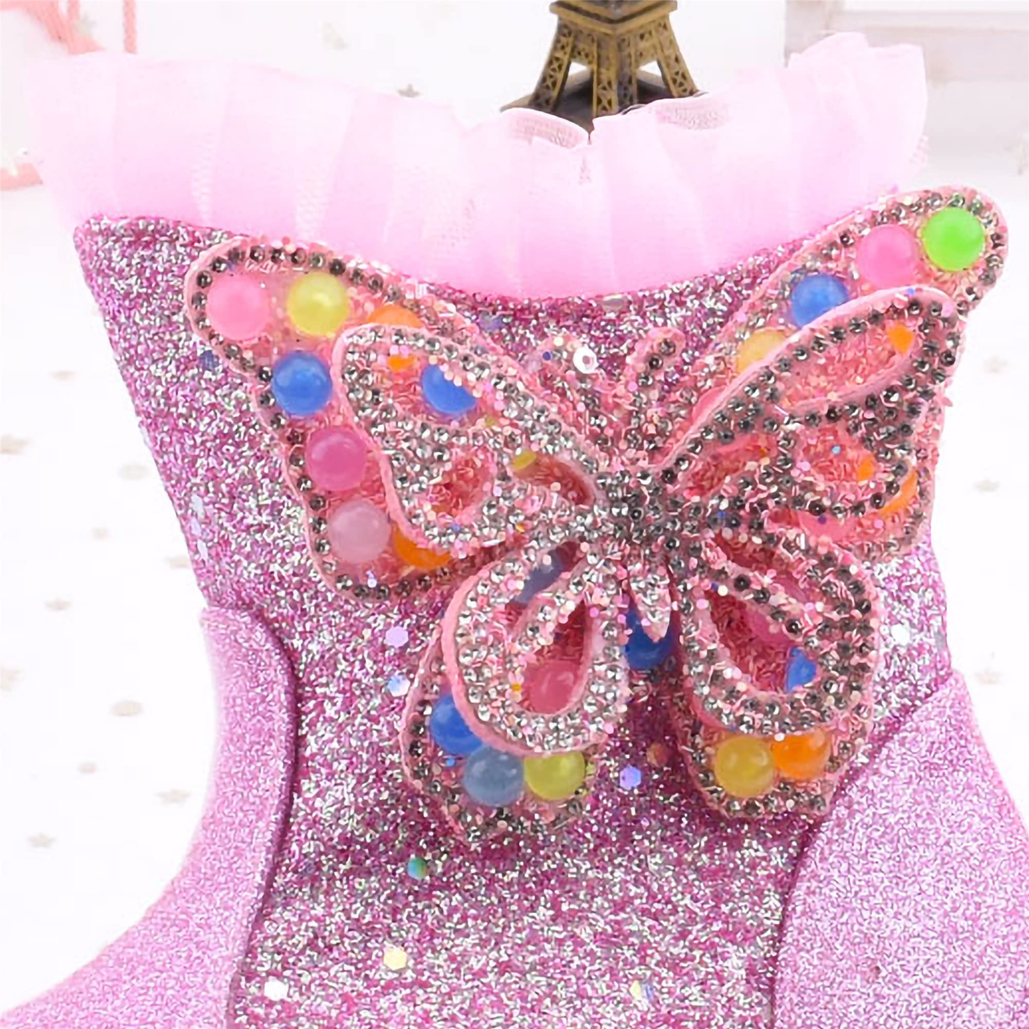 New front Stivali Bambina Invernali Morbide Fodera Boots Stivali di Scarponcini Bambina con Tacco Stivali da Neve Bambina con Paillettes Blu Rosa Taglie 27-38