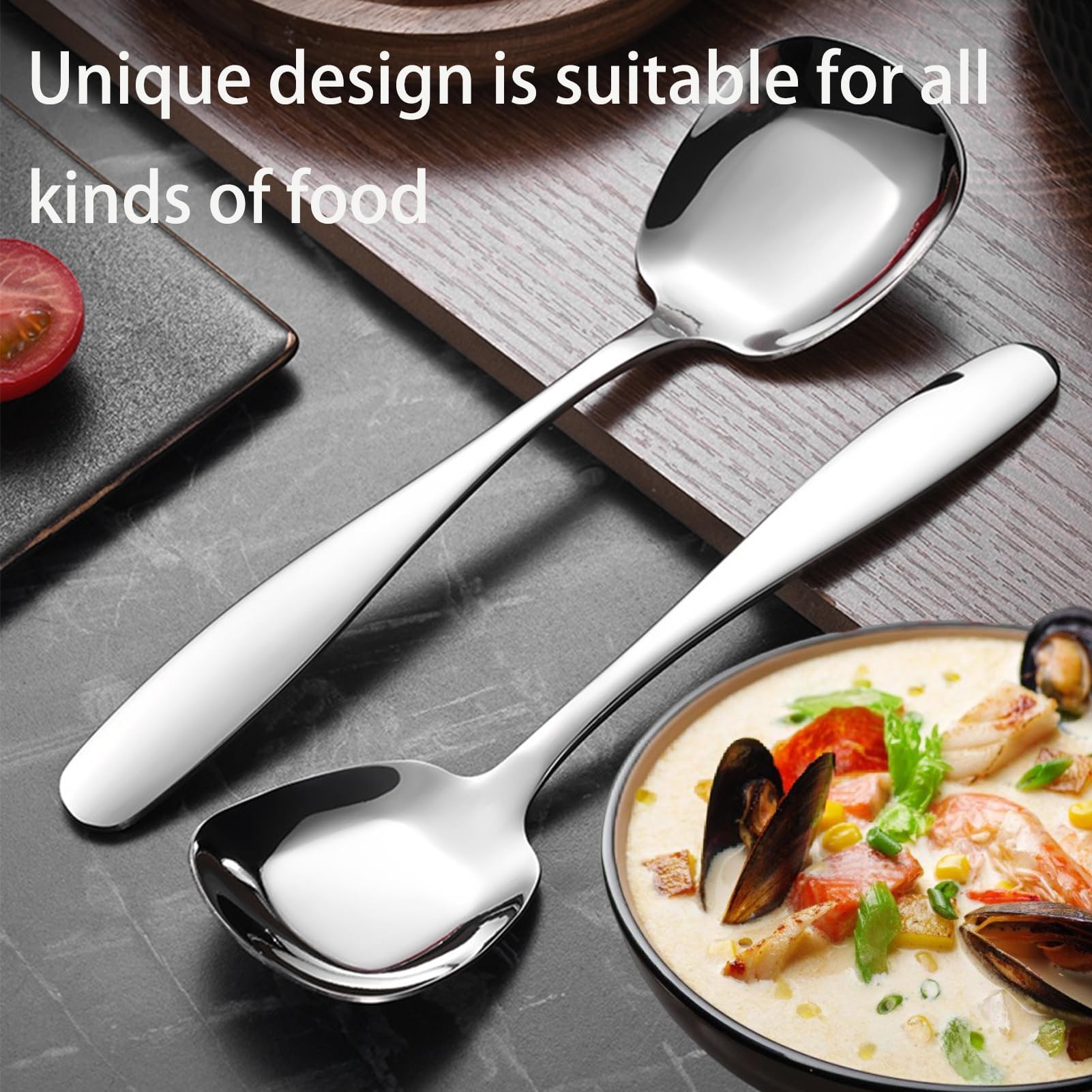 MIUPOO Square Spoons - Korean Style Stainless Steel -4