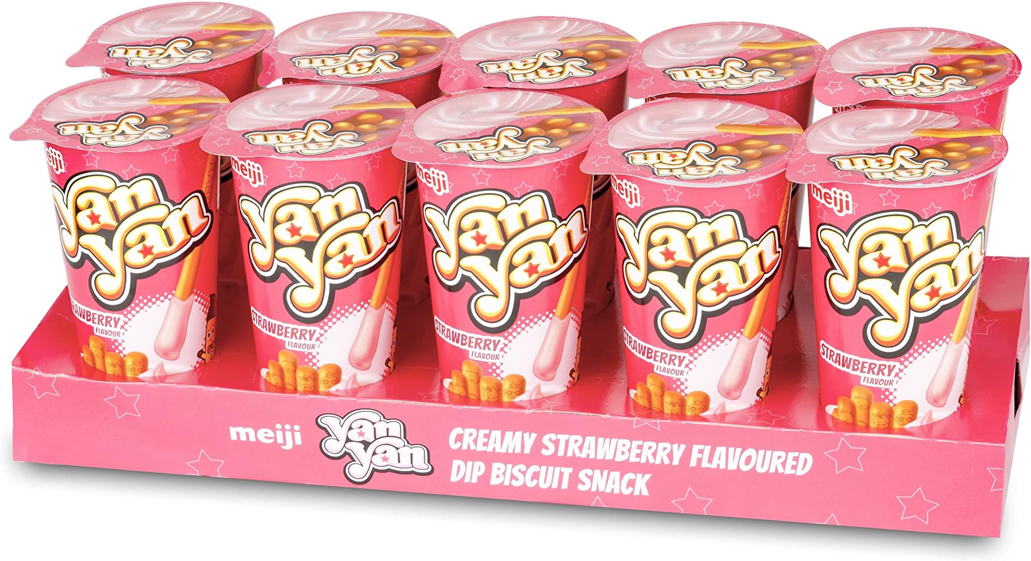 Yan Yan Biscuits (Pack Of 10, Strawberry),Refined Wheat Flour,Milk Solids,50 Gram
