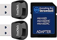 Vista 1 de Lector de tarjetas SanDisk (2 unidades) MobileMate USB 3.0 para tarjeta de memoria MicroSD (SDDR-B531-GN6NN) paquete con (1) adaptador Everything