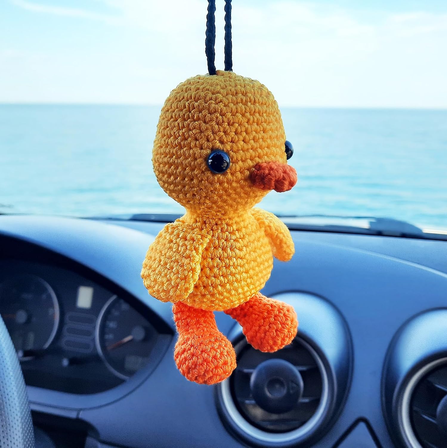Chick Crochet Handmade, Car Rearview Mirror Charm Decor, Car Decor Aesthetic Pendant Automobile Interior Ornament for Gifts. image 5