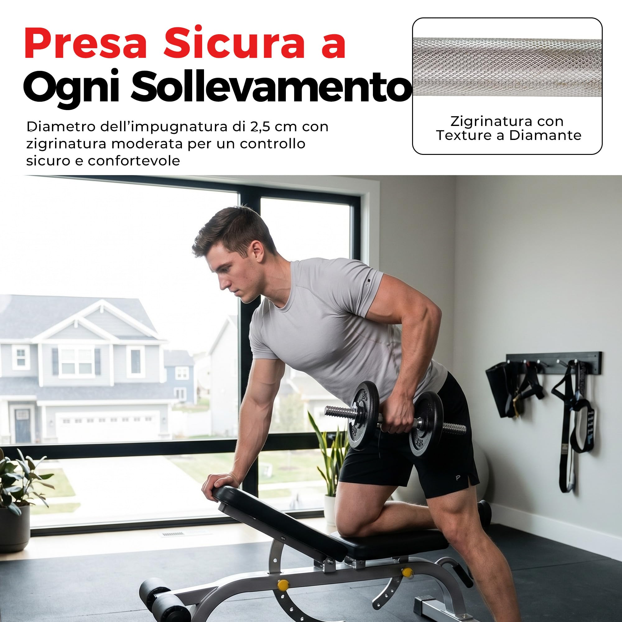 Sunny Health & Fitness Set di Barre per Manubri Filettate da 36 cm, Barre Regolabili con Collari a Stella, Compatibili con Dischi Standard da 25 mm – STDBH-14