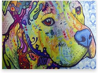 Trademark Fine Art ' Thoughtful Pitbull III ' Brushed Aluminum by Dean Russo 16x22