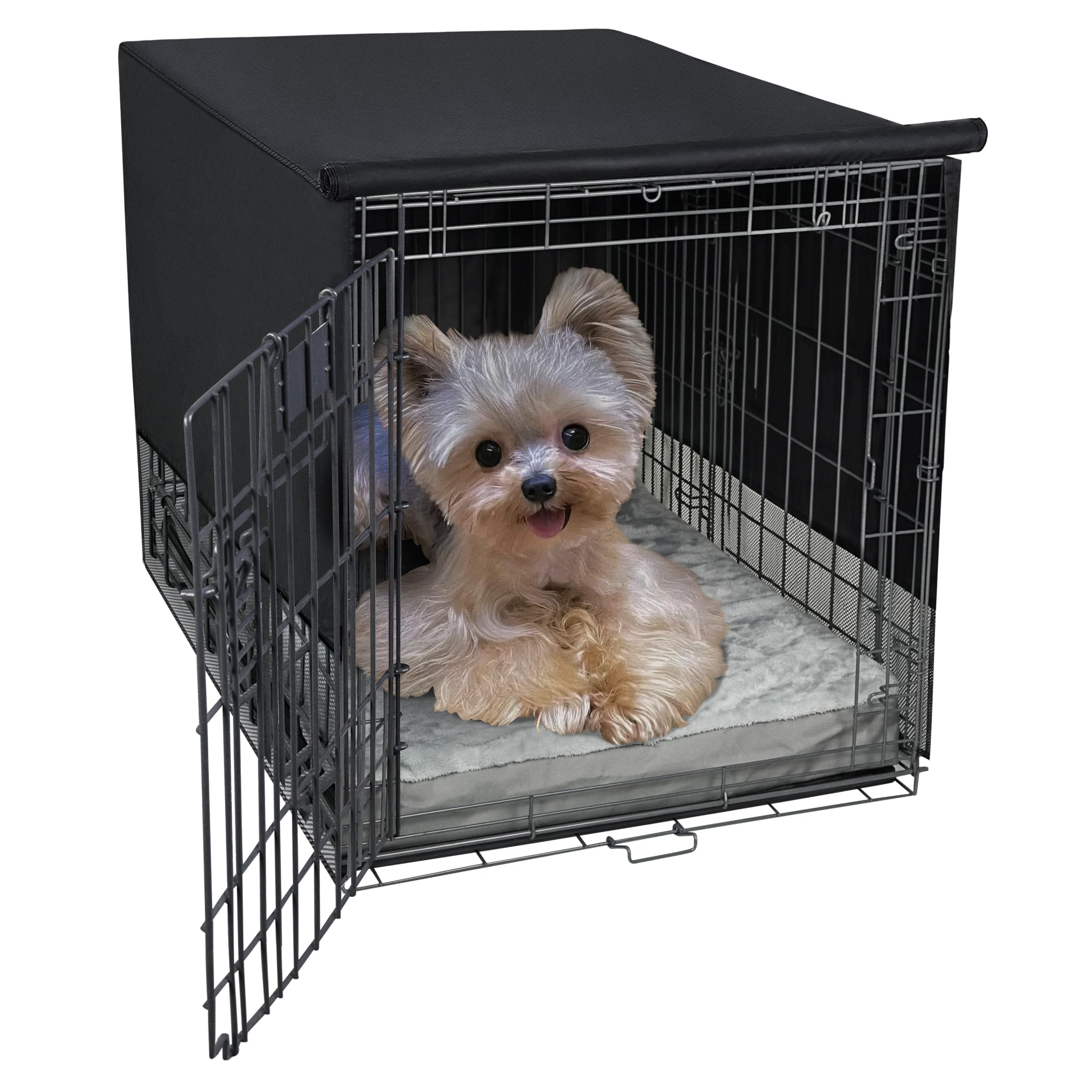 Explore Land Breathable Dog Crate Cover - 4 Sides Mesh Ventilation, Basic Pet Kennel Cover, All Sides Open, Universal Fit for 1 2 3 Doors 18 inches Wire Dog Crate — image 1
