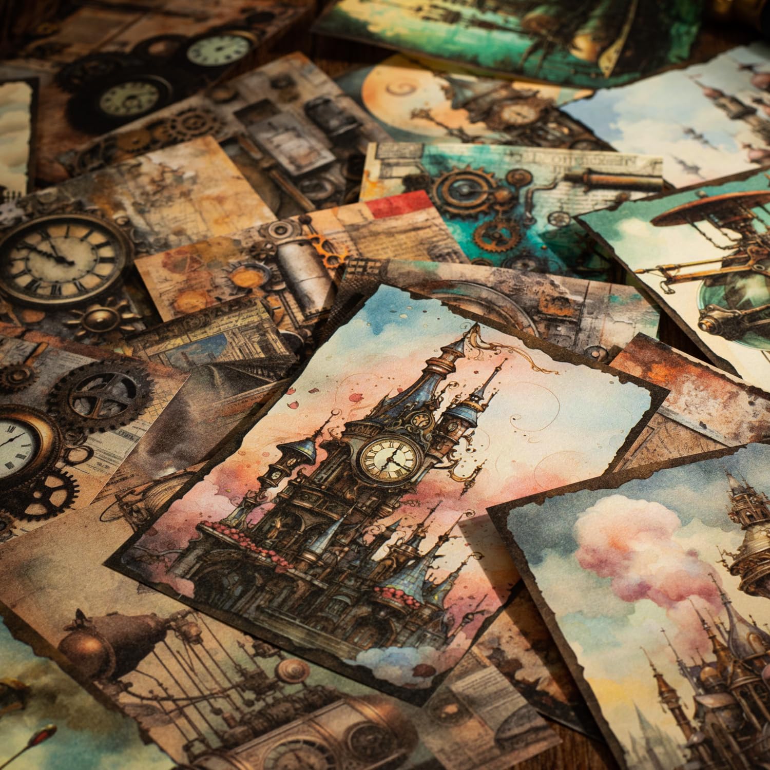 Amazon.co.jp: Alideco 180枚コラージュ 素材 ペーパー 素材紙 り 手帳