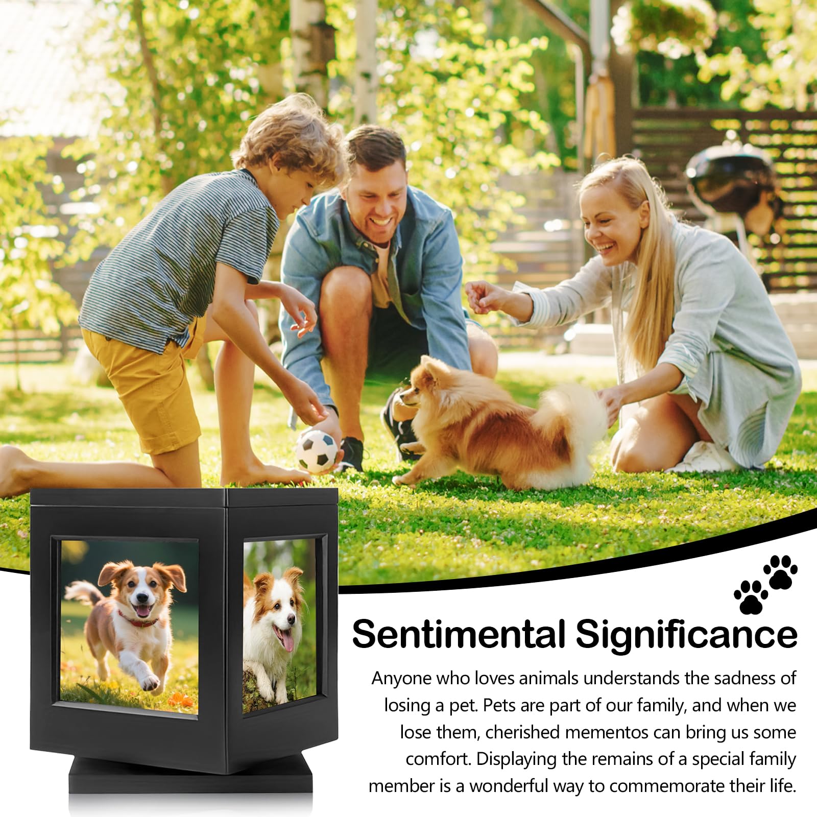 Urne Funéraire pour Chien, Urne Funéraire en Bois avec Cadre Photo Urne pour Animaux de Compagnie urns Doggy Memorial Urne pour Chat Personnalisée Commémoratifs et Funéraires pour Chiens