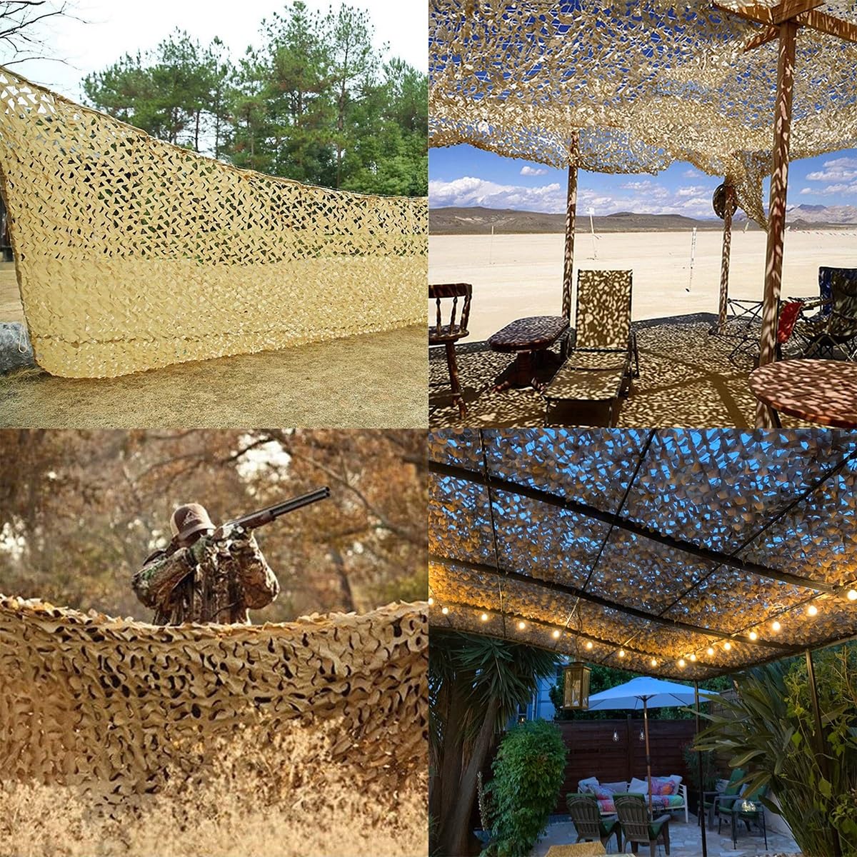 Rete Mimetica Militare 5x6m Rete Mimetica Militare Beige Tenda da Sole per Pergola da Campeggio da Caccia, Rete Ombreggiante per Giardino