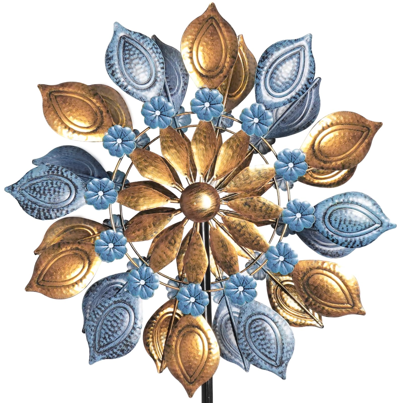 Decoroca Outdoor Wind Spinners - 72in Metal Sculpture, Classic 360° Kinetic Spinner