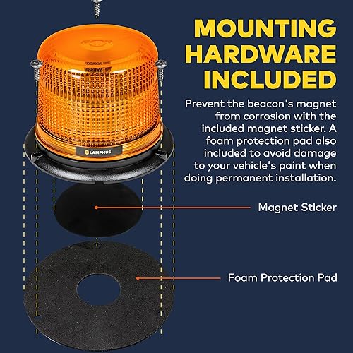 Miniatura 6 de LAMPHUS AURA 5.5" SAE Clase 1LED de 12W luz estroboscópica de emergencia Advertencia luz testigo para remolque construcción camiones Vehículos de