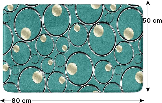Sevimli Tasarımlı Mikrofiber 2'li Takım Banyo Paspası, Kaymaz Taban, Makinede Yıkanabilir (40x60_50x80)