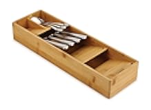 Joseph Joseph DrawerStore Compact Utensil Organizer For Kitchen Drawer Silverware, Flatware Tray, Small, Bamboo