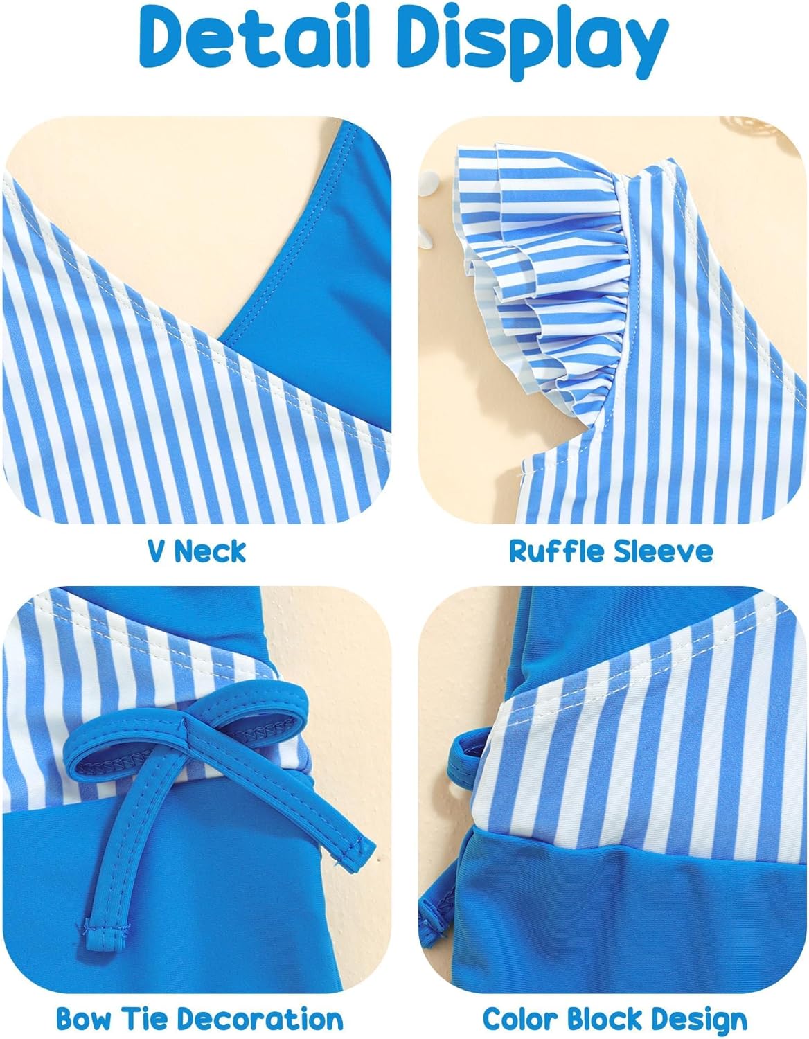 Mioglrie Toddler Baby Swimsuit Girl Bathing Suit Girl 2T 3T 4T 5T 6T Girls One Piece Swimsuits Color Block Swimwear - Image 5