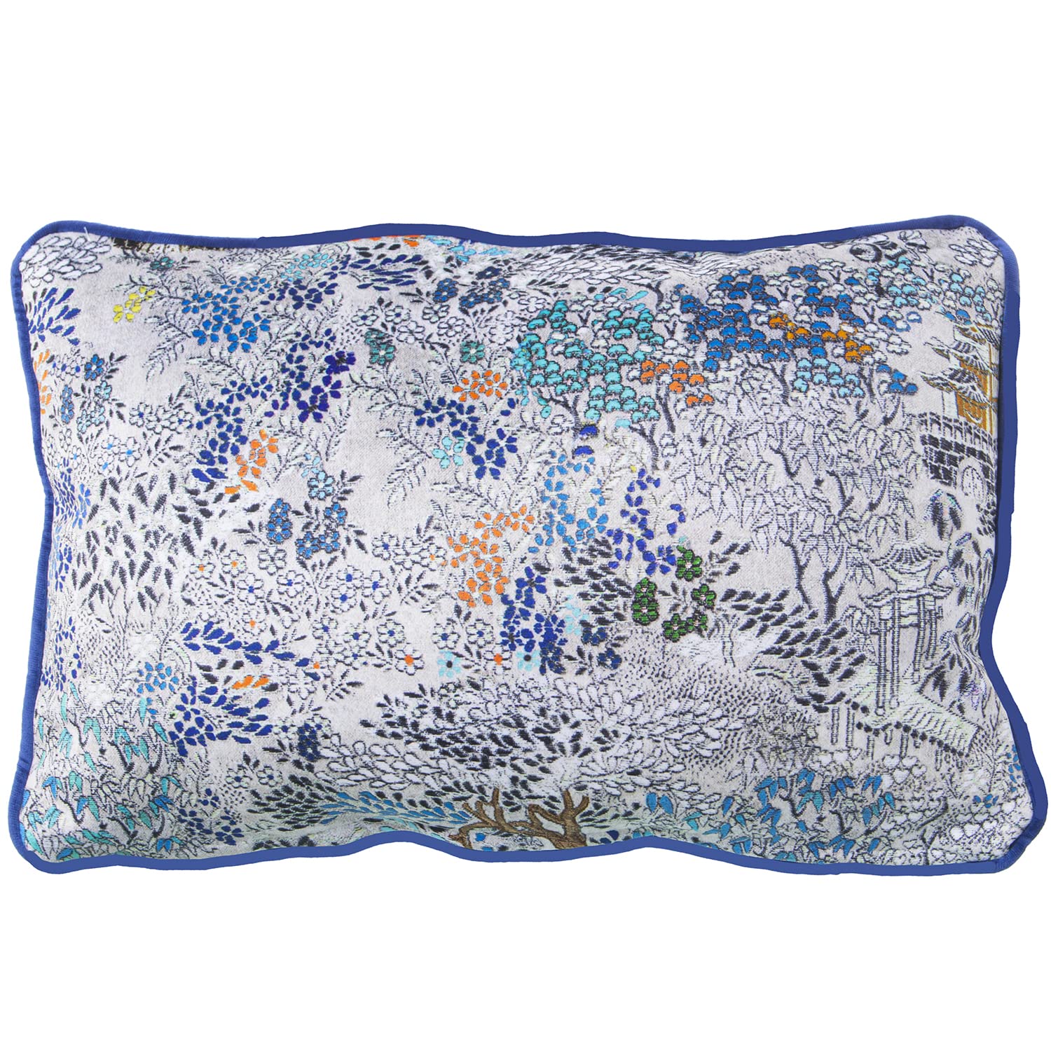 Coussin rectangulaire velours de polyester haut de gamme motif fleurs DRW