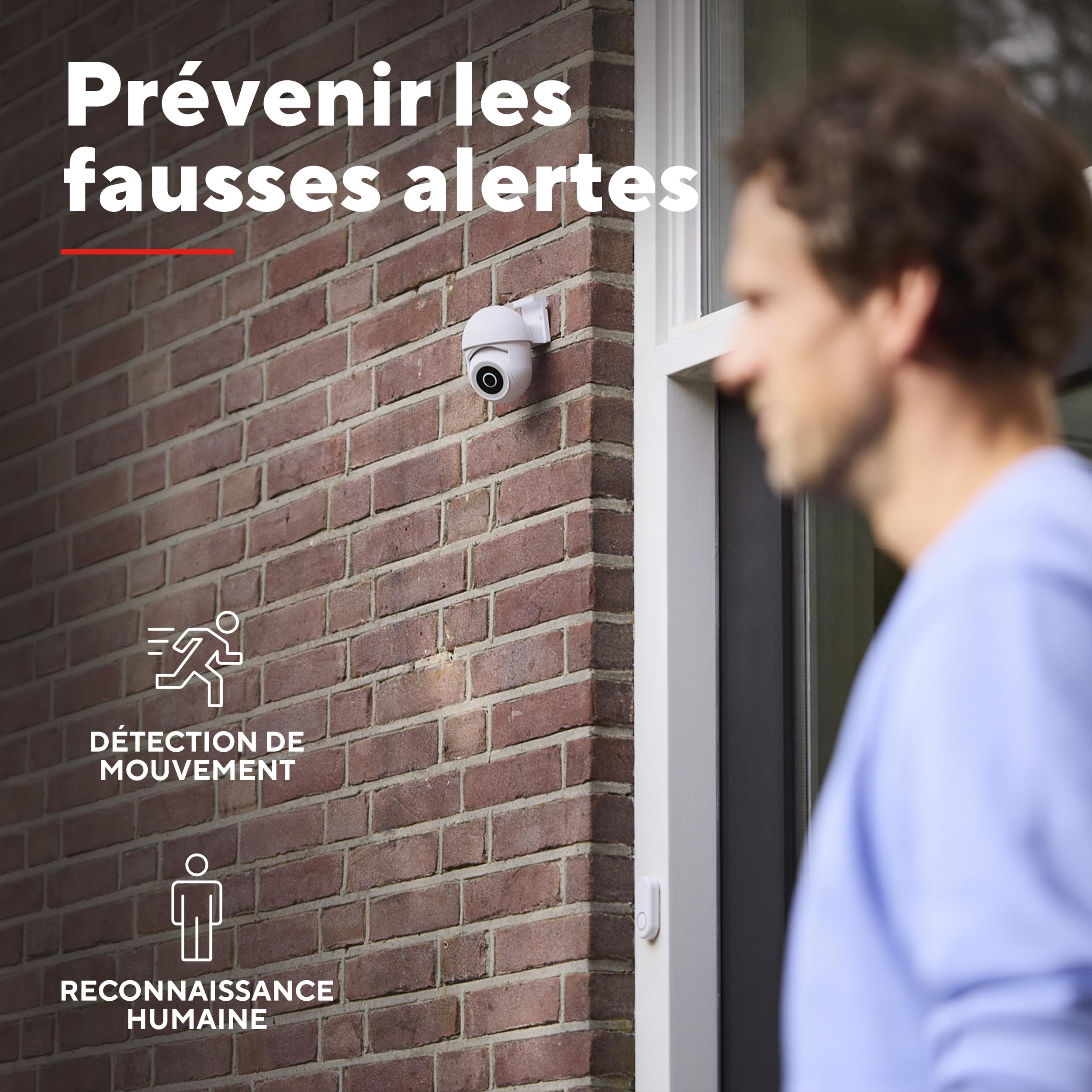 Trust IPCAM-3900 Camera de Surveillance 360° Exterieure avec Vision Nocturne, Lumière/Sirène/Microphone Intégrés, Détection Humaine, Camera WiFi avec Application, Blanc