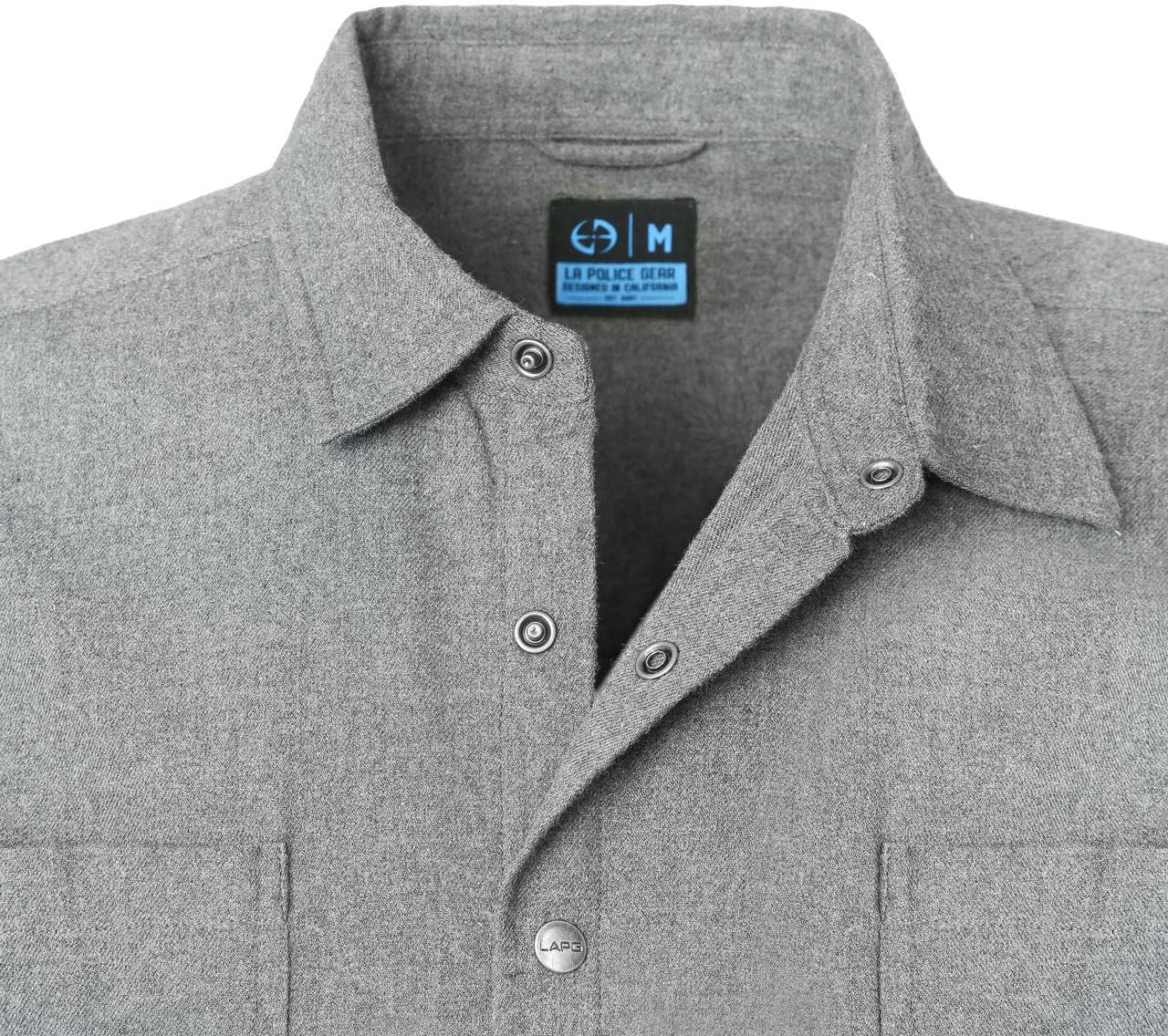 LA Police Gear Core Men's Button Down Long Sleeve Cotton Flannel Shirt, Comfortable, Breathable, Tactical Work Shirt - Image 3