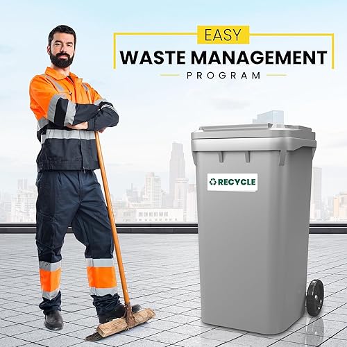 Miniatura 8 de Adhesivo de reciclaje para contenedores de basura, resistente, solo reciclaje, apto para 3 a 5 años para interiores y exteriores, resistente,