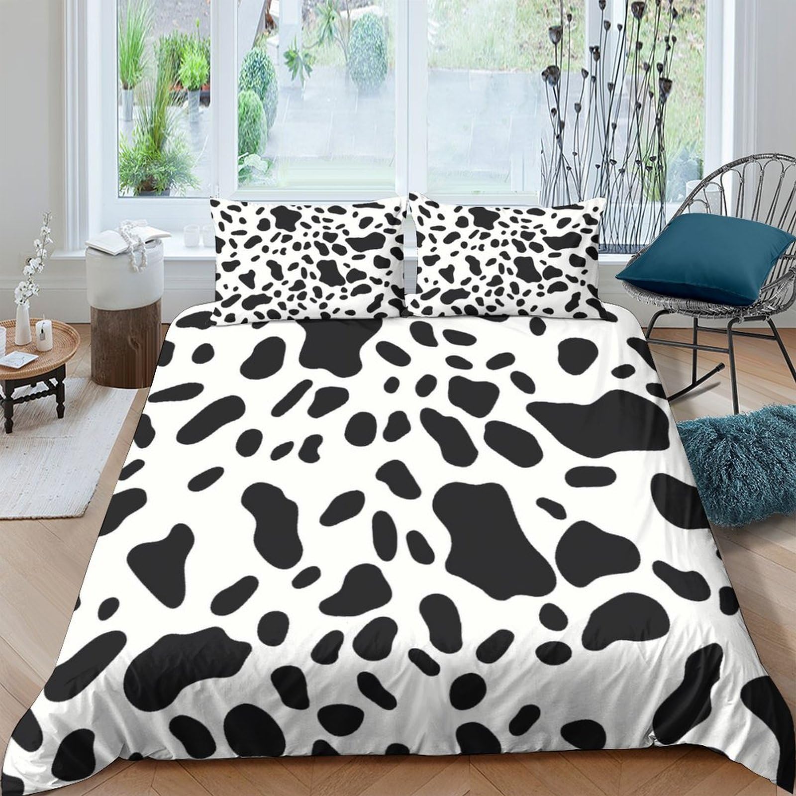 Linge de lit chic noir et blanc en microfibre de qualité supérieure par la marque IOFEER