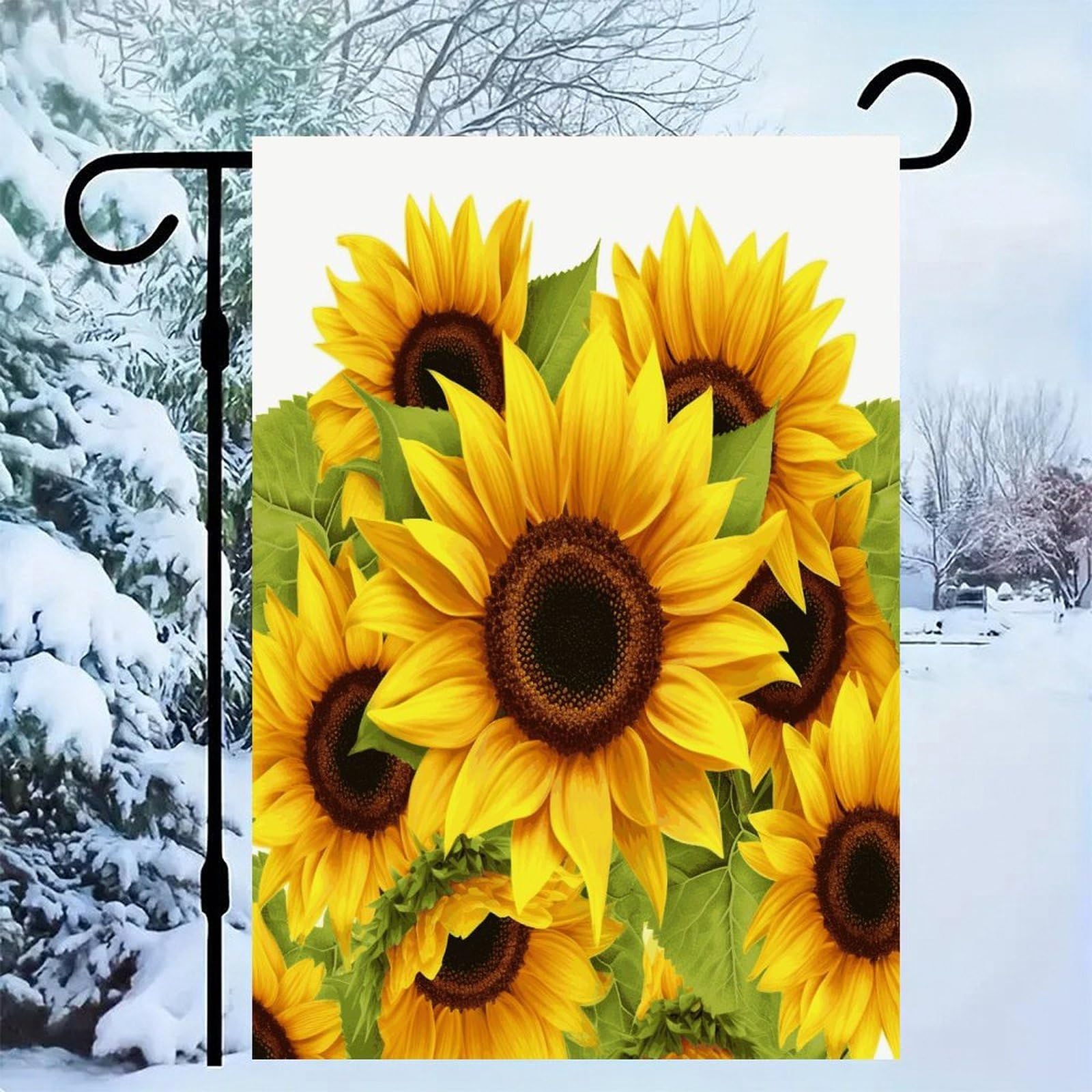Bandera de jardín de girasol de 12x18 pulgadas de doble cara para decoración exterior 1