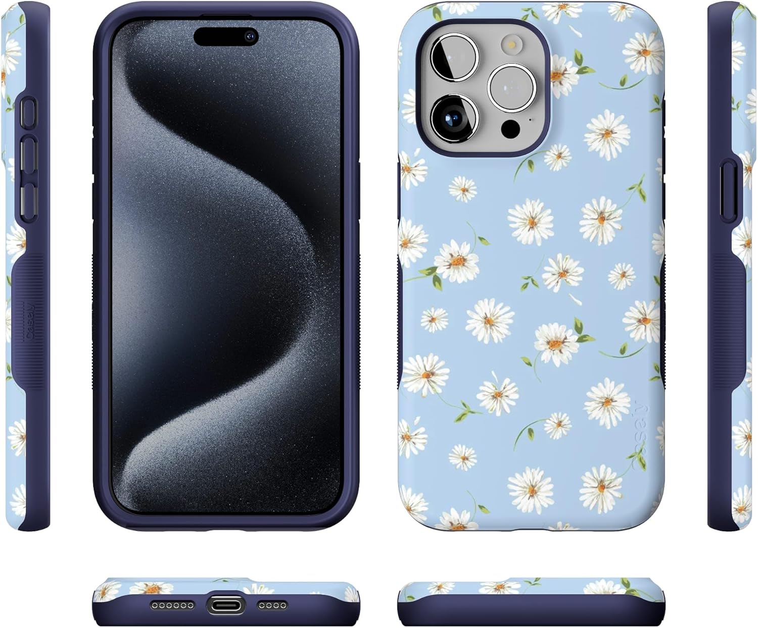Casely iPhone 15 Pro Max Case | Daisy Daydream | Baby Blue Floral | Bold Protective Design | Compatible with MagSafe - Image 9