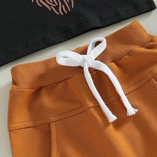 Miniatura 6 de Omkzanbi Ropa de bebé occidental para niño camiseta de manga corta con estampado de vaca retro bohemio pantalones deportivos lindos trajes de verano