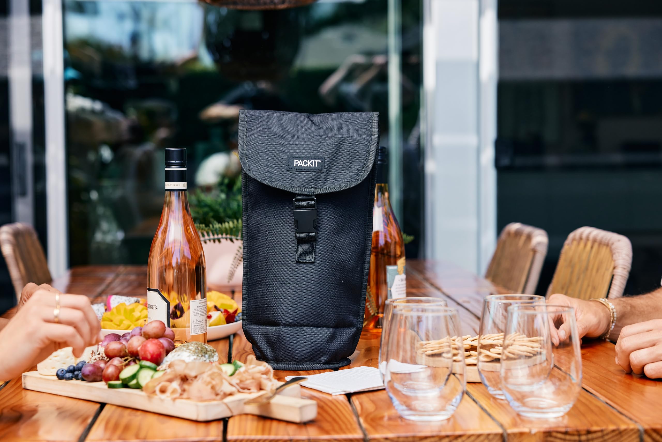 PackIt Freezable Wine Bag, Fits one 750ml Bottle, Black — Amazon image 7