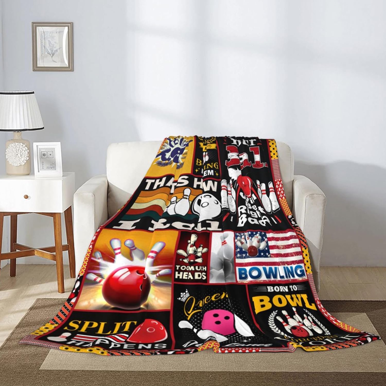 Bowling Gifts, Bowling Gifts for Men, Funny Bowling Gift for Bowlers, Blankets for Bowling Lovers 60"x 50" - Image 4