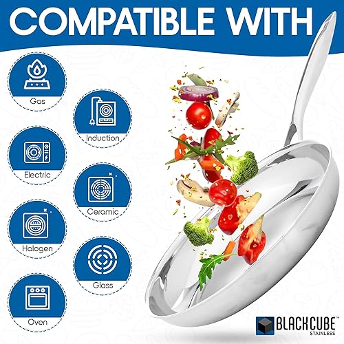 Miniatura 5 de Black Cube Utensilios de cocina de acero inoxidable, sartén, 11 pulgadas de diámetro