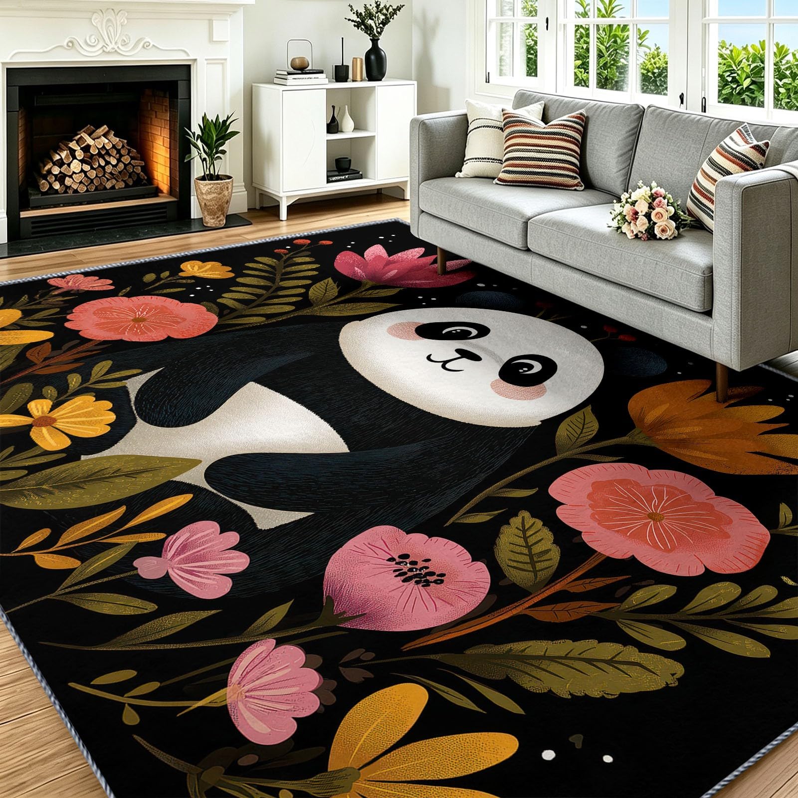 Tapis d'entrée mignon panda 60x90 tapis de sol cuisine et descente de lit